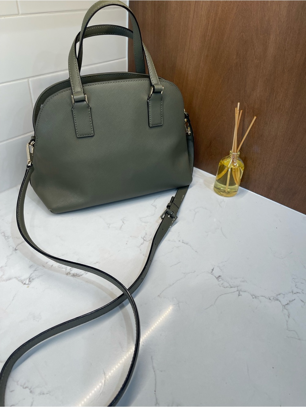 kate spade Sage Green Dome Satchel with Removable Strap - Picture 4 of 12